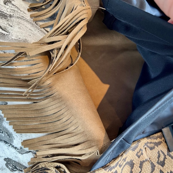 Hedi Slimane Suede Fringe Jacket, Saint Laurent, Snake print, new with tags - Picture 8 of 14